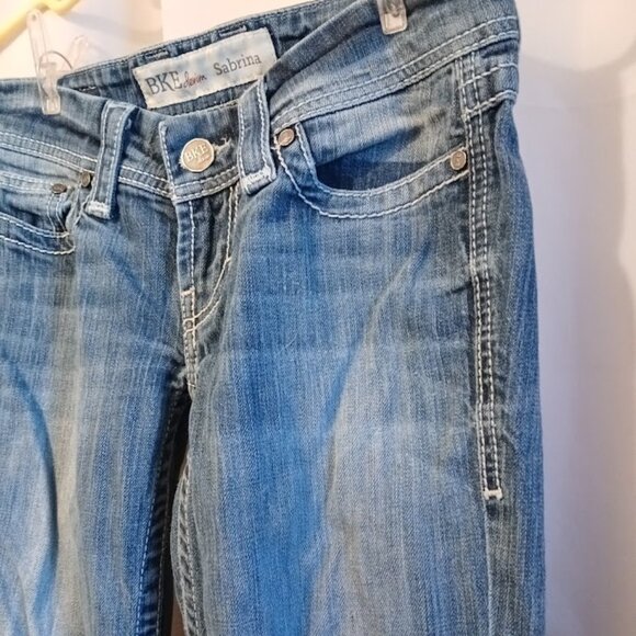 BKE Jeans The Buckle sz 25L Sabrina Slim Boot Designer Denim Dark wash (30x32) - Picture 5 of 8